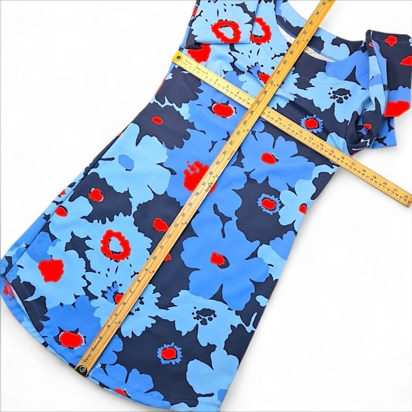 Mahi Gold Chatham Cloth Bold Bouquet Poppy Shift Dress 3/4 Sleeve Floral Size XS - Picture 4 of 8